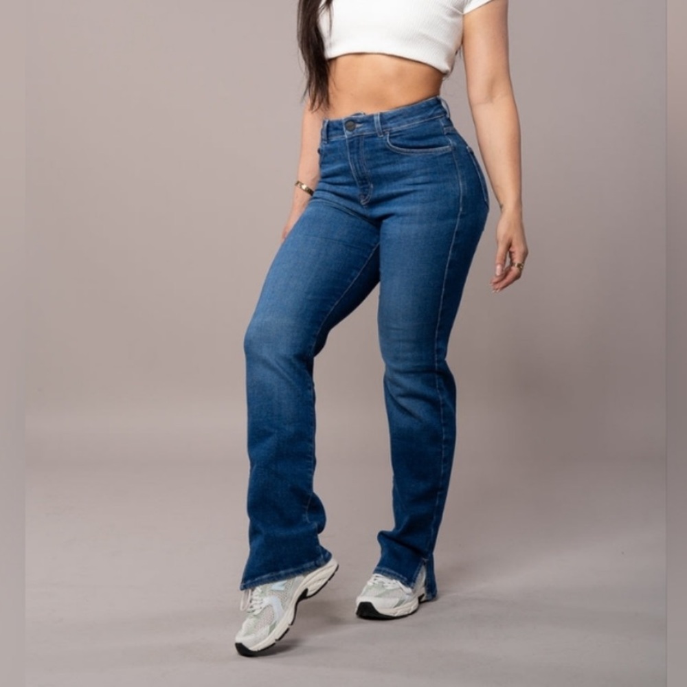 FITJEANS Blue Straight Leg High Rise Jeans M